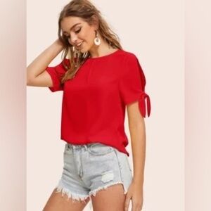 SHEIN Burgundy cold shoulder top Large